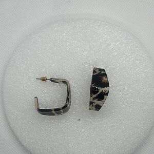 Chic Animal Print Acrylic Hoop Earrings - Lightweight, Trendy, New